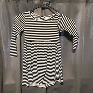 Striped Long Sleeve Kids Dress